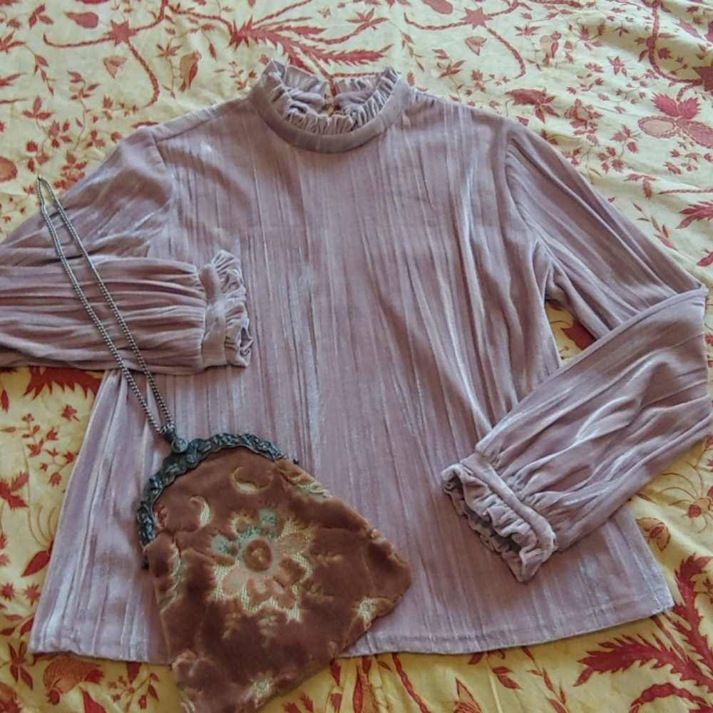 Dusty rose ruffled blouse